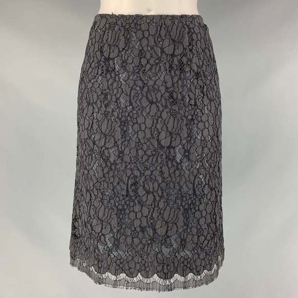 PRADA Black Slate Cotton Blend Pencil Skirt - Picture 1 of 6